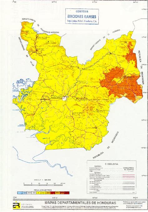 Maps Of Choluteca Department Physical Features Map Honduras Mapa The ...