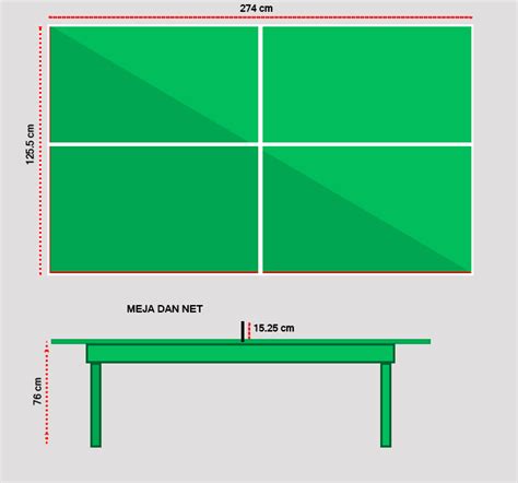 Gambar Dan Ukuran Tenis Meja Terbaru