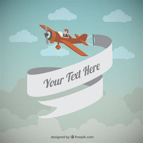 Airplane with a banner Vector | Free Download