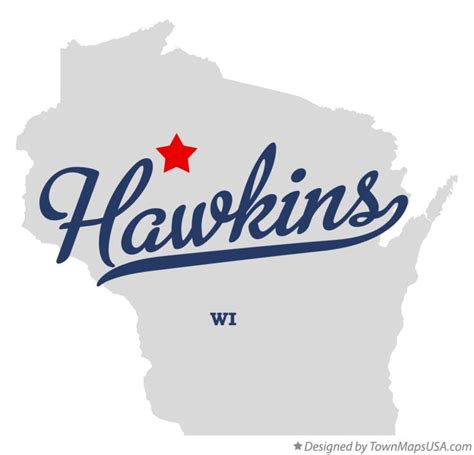 Map of Hawkins, WI, Wisconsin