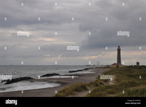 skagen lighthouse kattegat with surf denmark Stock Photo - Alamy