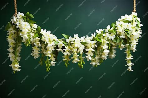 Premium AI Image | Jasmine Flower Garland india symbol with copy space