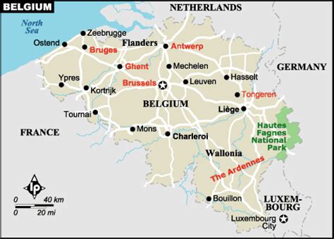 Satellite Image of Belgium