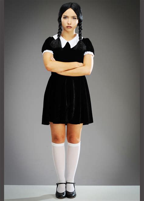 Womens Wednesday Addams Style Halloween Costume