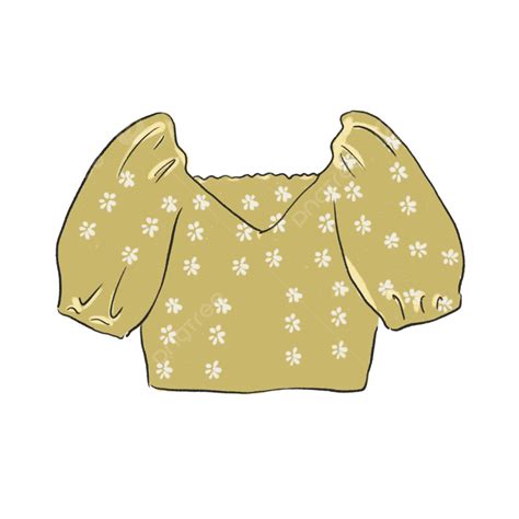 Cartoon Hand Painted Yellow Floral Blouse With Princess Sleeves For ...