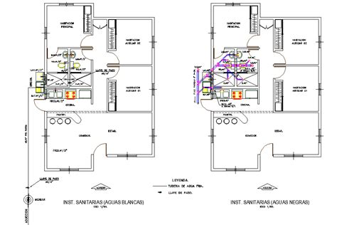 Installation sanitary layout file - Cadbull