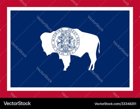 Accurate correct wyoming wy state flag Royalty Free Vector