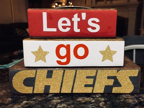 KC Chiefs wood blocks. Fun! | Chiefs crafts, Kc chiefs, Kansas city ...