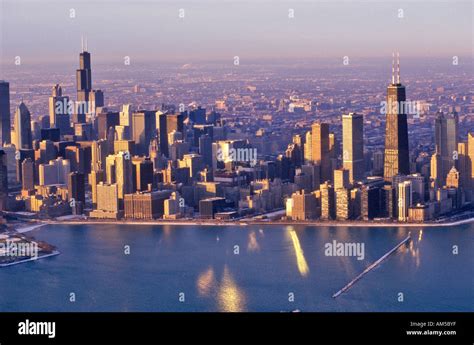 The Chicago Skyline at Sunrise Chicago Illinois Stock Photo - Alamy