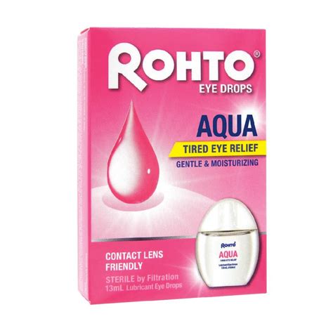 ROHTO EYE DROPS, Eye Drops Aqua (Sterile + Contact Lens Friendly + For Tired Eye) 13ml | Watsons ...