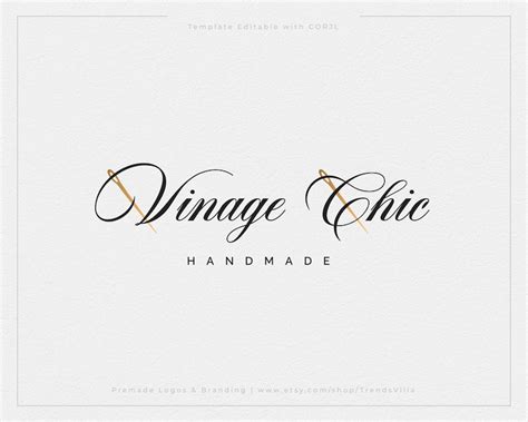 Editable Needle Logo, Sewing Logo, Premade Logo, Seamstress Logo ...