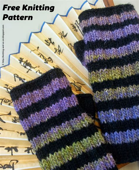 Knitting and so on: Striped Fingerless Gloves