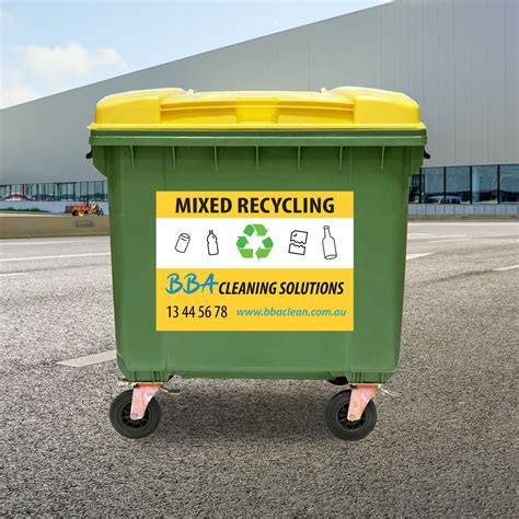 Commercial Rubbish Bin Vinyl Decal Stickers - Big Banner Australia