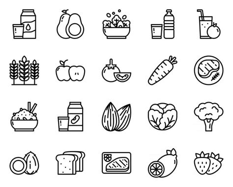 Healthy Food outline icon and symbol for website, application | Healthy recipes, Healthy food ...