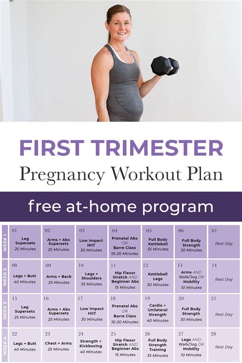 First Trimester Workout Plan (FREE PDF) | Nourish Move Love