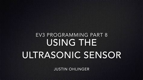 EV3 Programming #8 - Using the Ultrasonic Sensor - YouTube