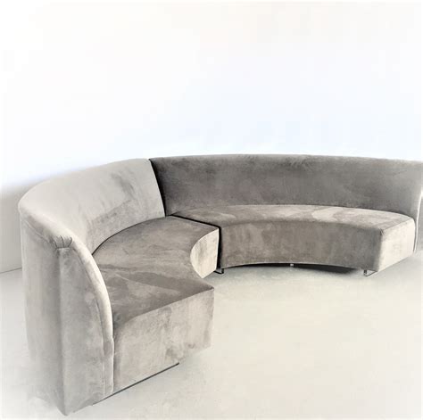 Vintage Curved Sofa with Lucite Legs - Mid Century Swag