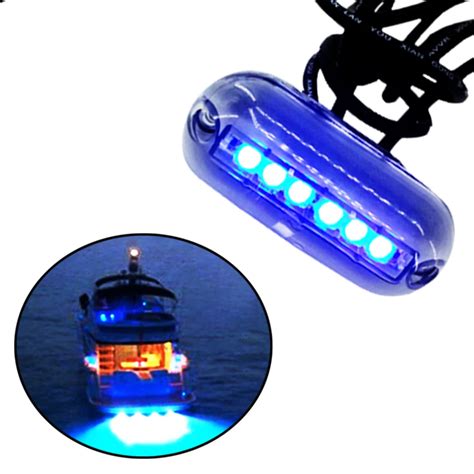 JEAZEA 1PCS Blue 12V 6 LED Underwater Fishing Light Lamp Boat Light ...