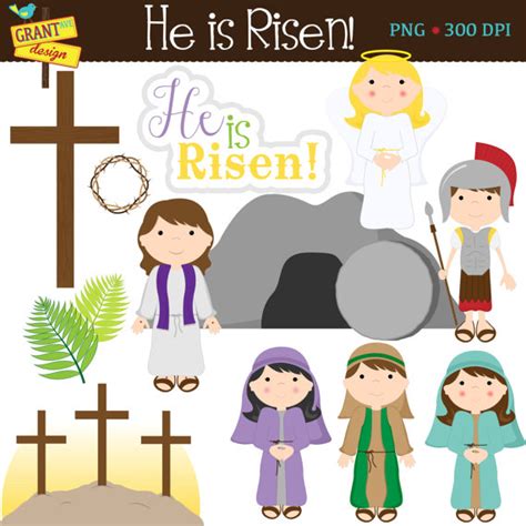 Religious Easter Clipart - Cute Easter Story Digital Clipart ...