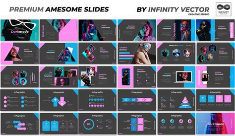 Dark Mode Creative PowerPoint template - TemplateMonster