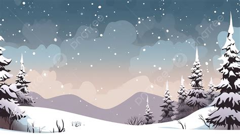 Winter Cartoon Snow Mountain Illustration Background, Landscape, Winter, Snow Background Image ...