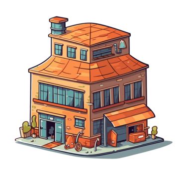 Warehouse Clipart Cartoon Architecture Illustration Of A Building Vector, Warehouse, Clipart ...