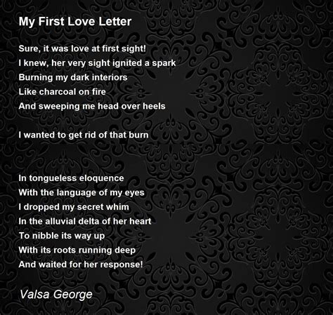 My First Love Letter - My First Love Letter Poem by Valsa George