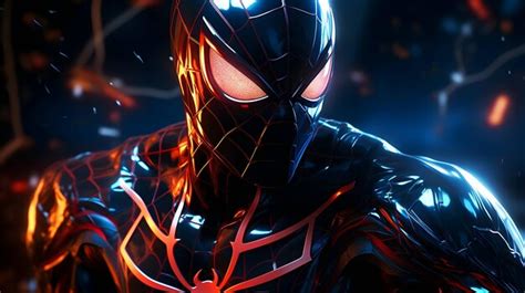 Premium AI Image | Animation of spider man vibrant neon lights High ...