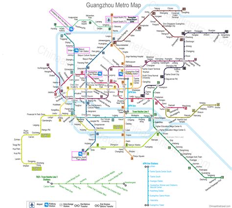 Guangzhou Metro Map, Rail Transit Map, 2024