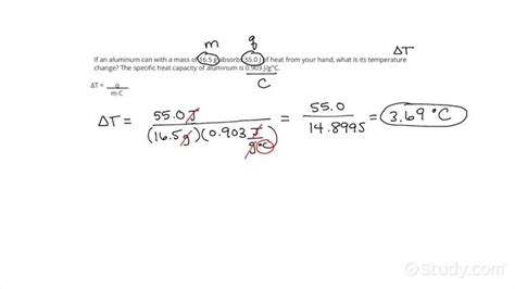 Using Specific Heat Capacity to Find Temperature Change | Chemistry ...