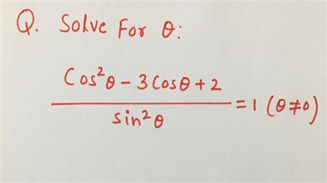 How To Solve For Cos 2theta