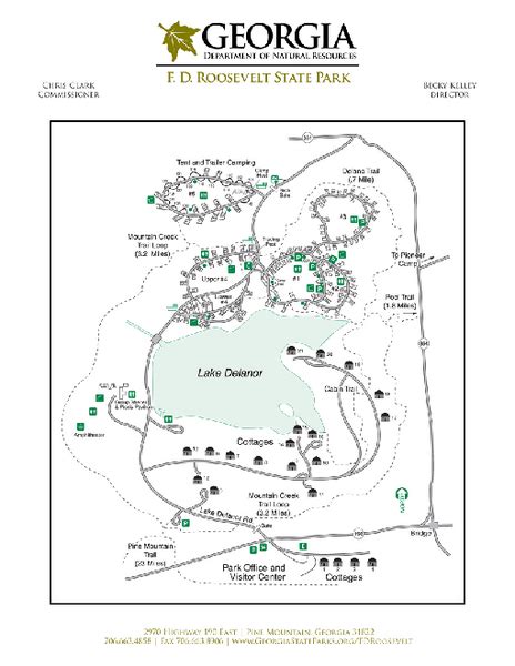 FD Roosevelt State Park Map - 2970 Ga Highway 190 Pine Mountain GA ...