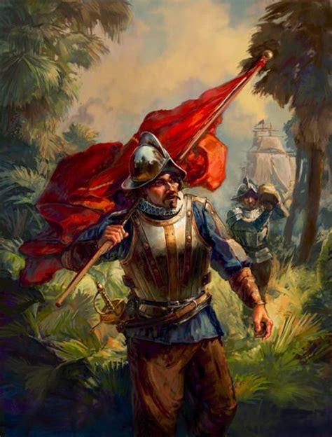 conquistador art painting Warhammer Fantasy Roleplay, Fantasy Rpg, Military Art, Military ...