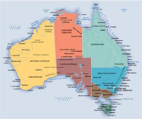 Labeled Map Of Oceania