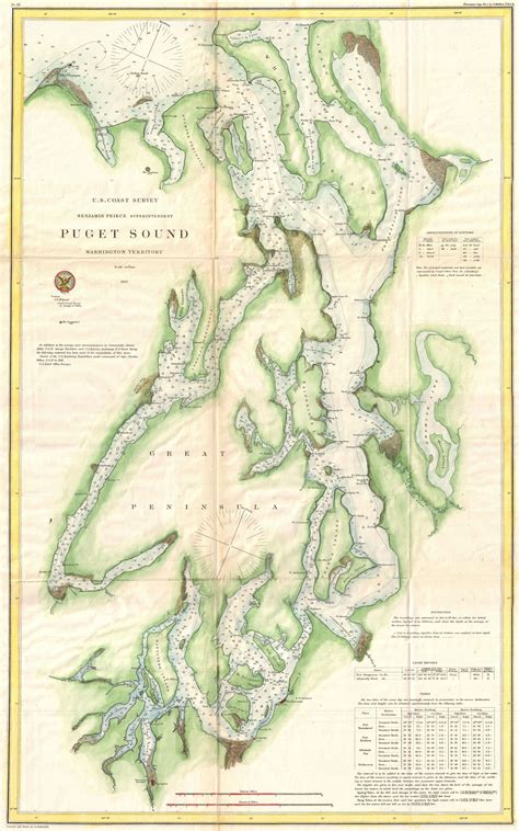 Map of Puget Sound from 1867 : r/Seattle