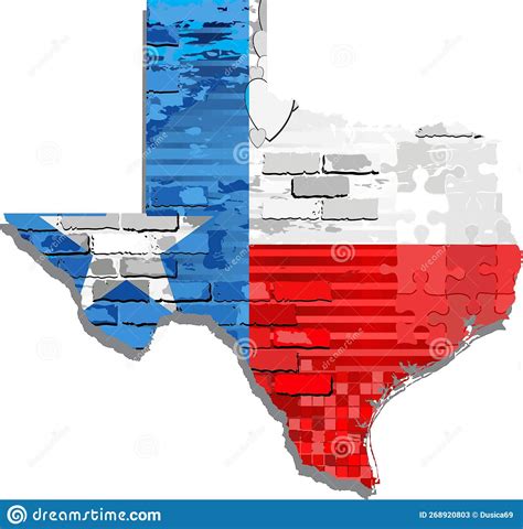 Grunge Abstract Map of the Texas Stock Vector - Illustration of ...