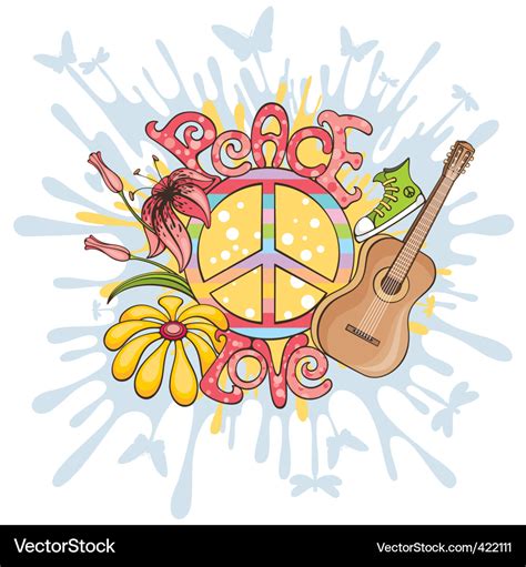 Peace and love background Royalty Free Vector Image