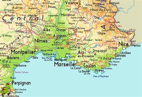 map of south france | France map, Provence, Map | France map, South of france map, Hiking map