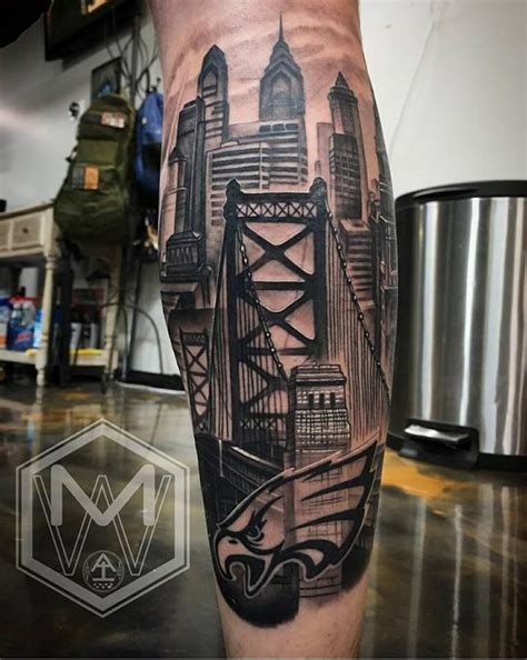 Pin by EdwinRiosInk on ideas | Philadelphia eagles tattoo, Skyline ...