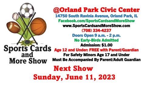 Sports Cards and Memorabilia Show - Sunday, June 11, 2023 - Orland Park Civic Center - Orland ...