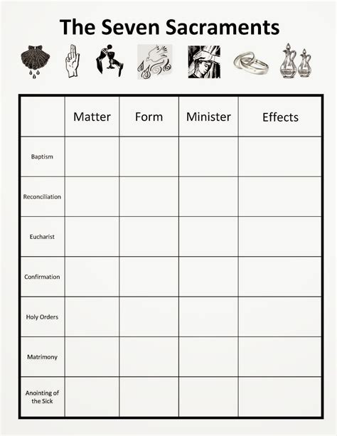 7 Sacraments Worksheet Pdf