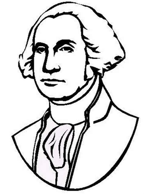 The Portrait Of United States 1st President George Washington Coloring Page : Kids Play Co ...