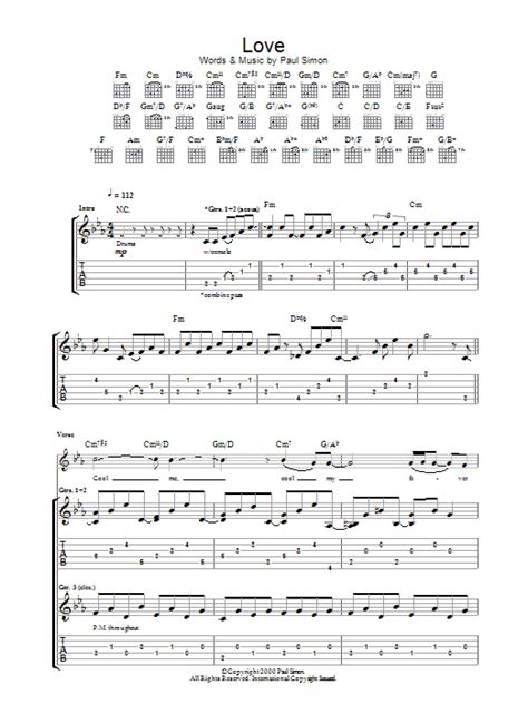 Love (Guitar Tab) - Print Sheet Music Now