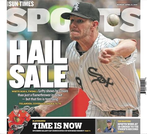 Chicago Sun Times 4/13/15 | Chicago white sox, White sock, Favorite team