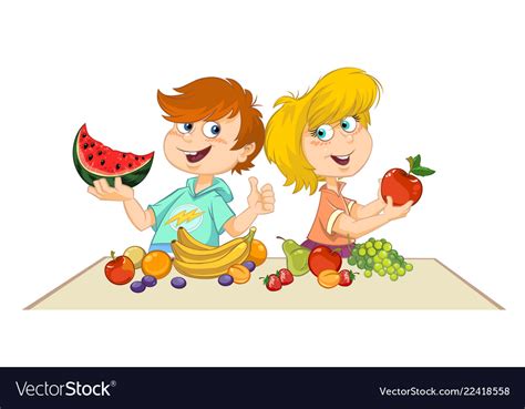 Eat Fruits Clipart Vector Child Eating Fruits Fruit Chi – NBKomputer