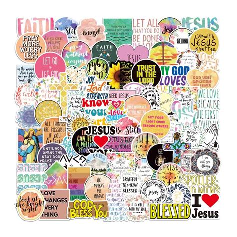 100pcs Jesus Christian Stickers, Bible Verse Faith Stickers, Cross ...