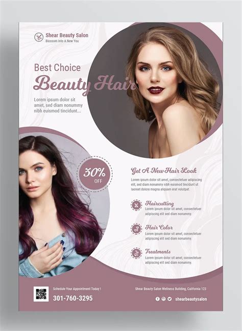 Hair Salon Flyer Template PSD, AI, EPS Makeup Poster, Hair Poster, Flyer Design Templates, Flyer ...