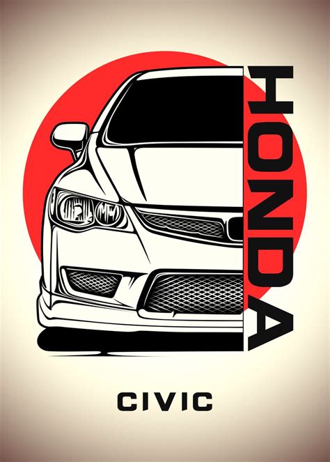 'Civic Honda' Poster, picture, metal print, paint by Faissal Thomas ...