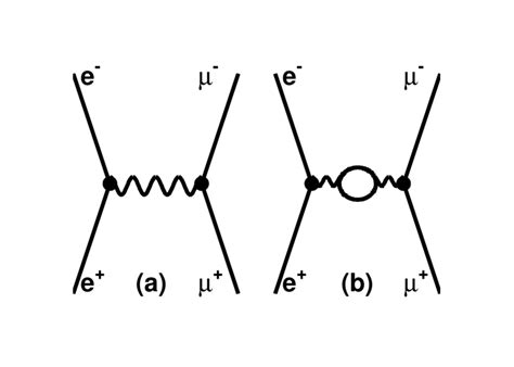 Feynman diagrams of the process e + e − → µ + µ −. (a)-diagram in the ...