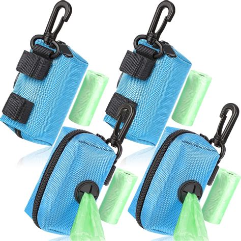 Amazon.com : Outus 4 Dog Poop Bag Holder Leash Attachment Dog Poop Bag Dispenser Zipper Pouch ...